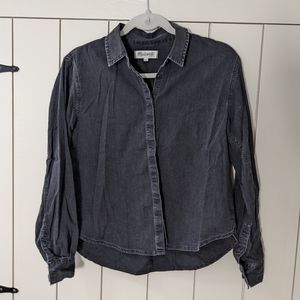 Madewell Black button down shirt denim chambray size small